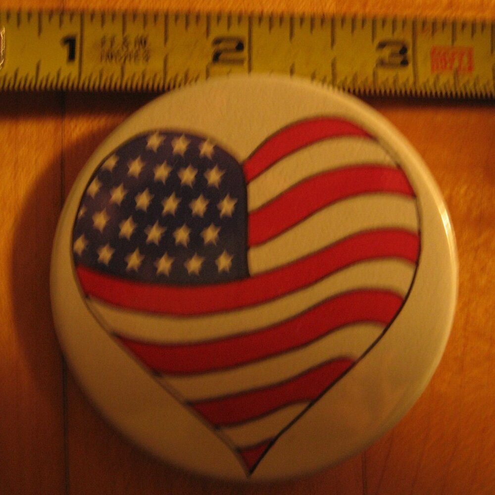 Heart Shaped Flag on a White Backround Pinback Button